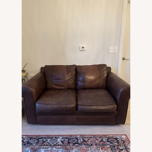 Used Poltrona Frau Brown Italian Leather Loveseat for sale on AptDeco