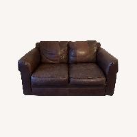 Poltrona Frau Brown Italian Leather Loveseat