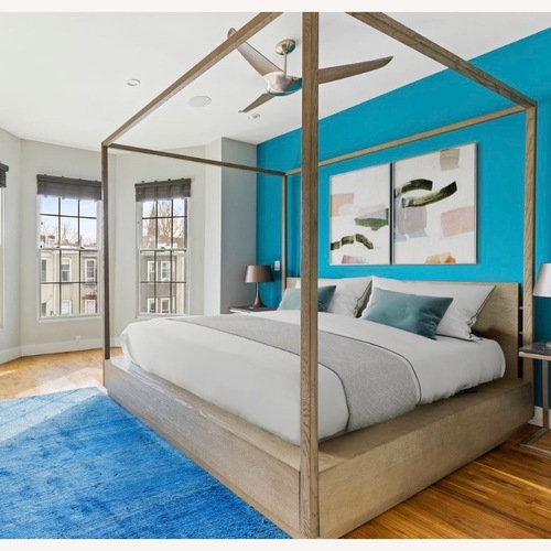 Used Restoration Hardware Gray Oak King Bed for sale on AptDeco