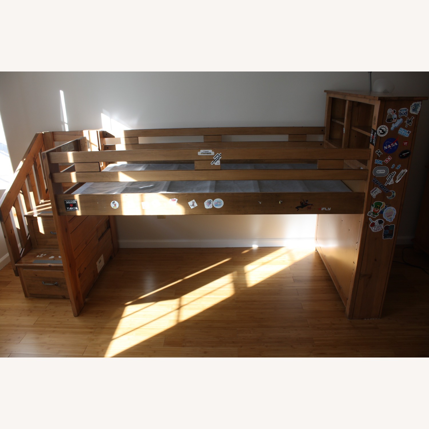 Bunk Twin Bed Frame With Storage - image-1