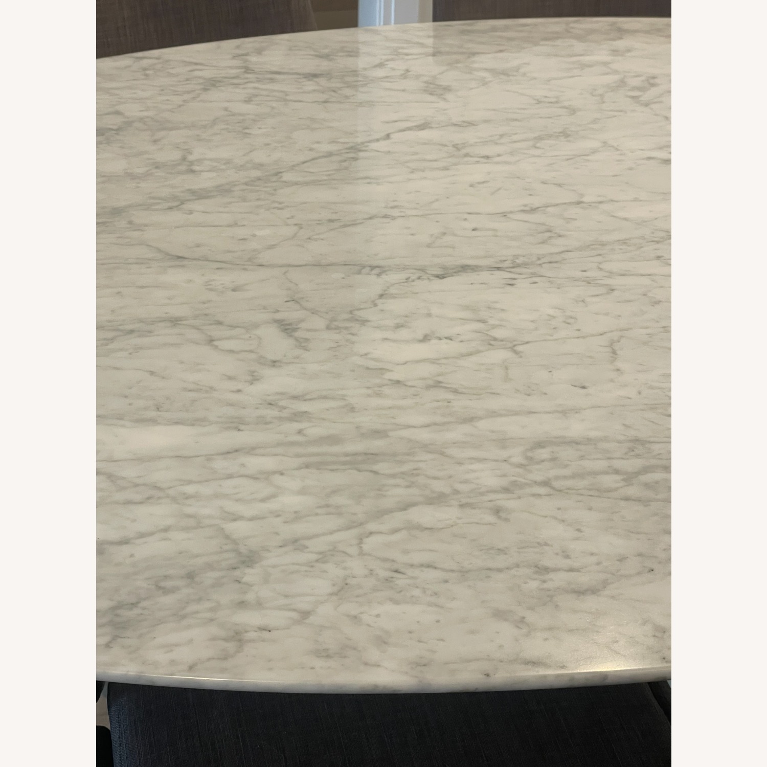 France and Son Carrara Marble Pedestal Tulip Dining Table - image-2