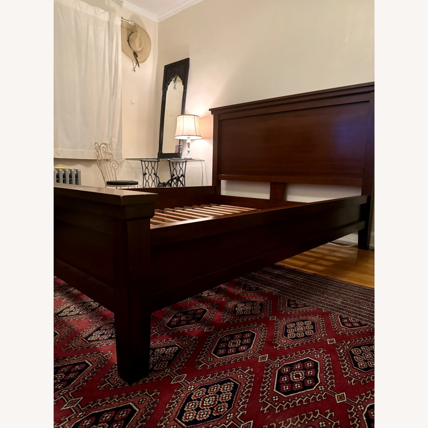 Pottery Barn Farmhouse Dark Brown Wood Queen Bed - image-6