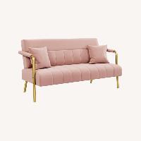 Vintage/Antique Pink Polyurethane Loveseat