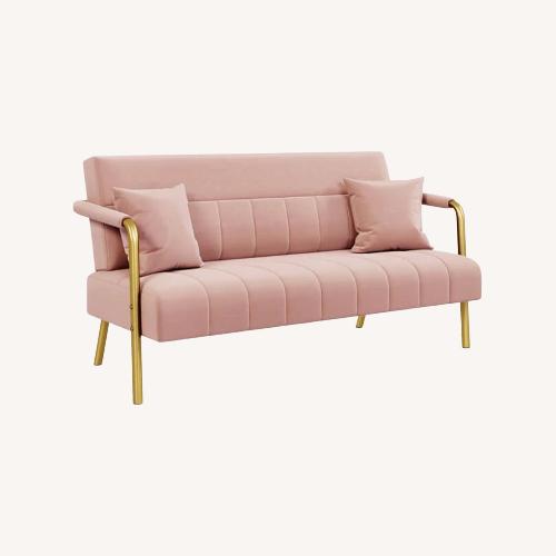 Used Vintage/Antique Pink Polyurethane Loveseat for sale on AptDeco