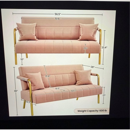 Used Vintage/Antique Pink Polyurethane Loveseat for sale on AptDeco