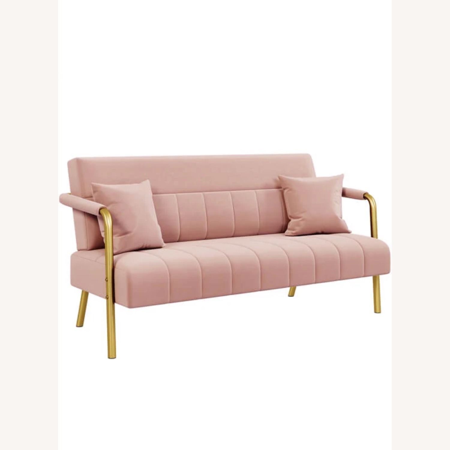 Vintage/Antique Pink Polyurethane Loveseat - image-1