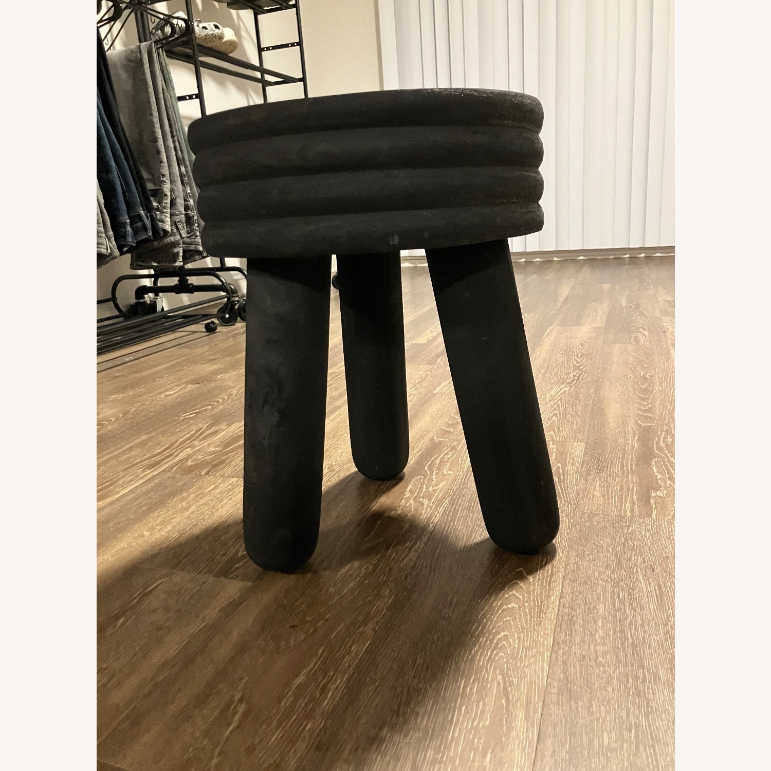 Home Goods Black Wood Stool - image-1