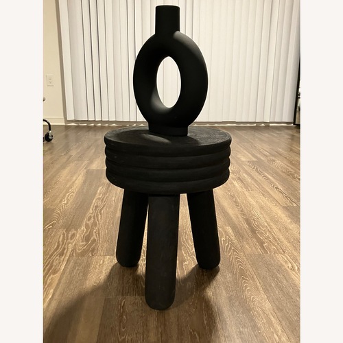 Used Home Goods Black Wood Stool for sale on AptDeco