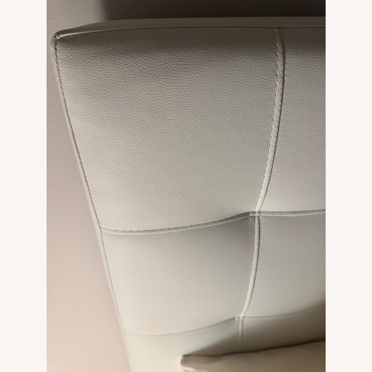 Full Bed Frame and White Faux Leather Headboard - image-2