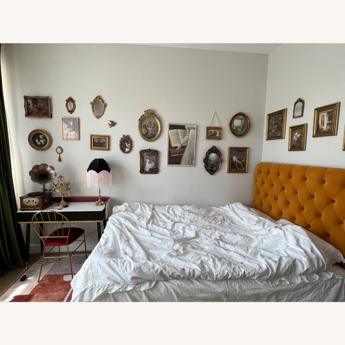 Used Vintage/Antique Light Brown Queen Bed for sale on AptDeco