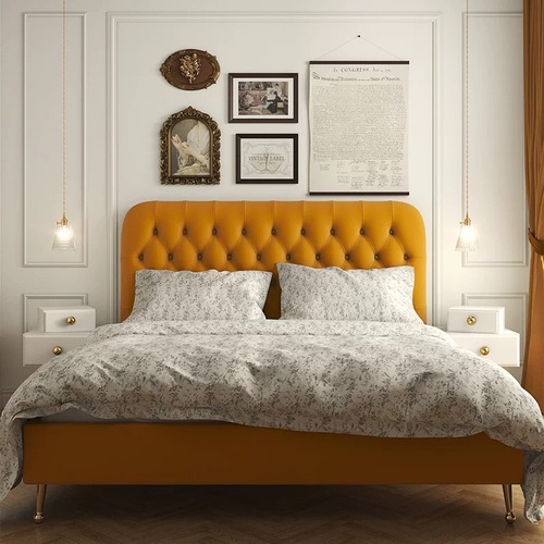 Used Vintage/Antique Light Brown Queen Bed for sale on AptDeco