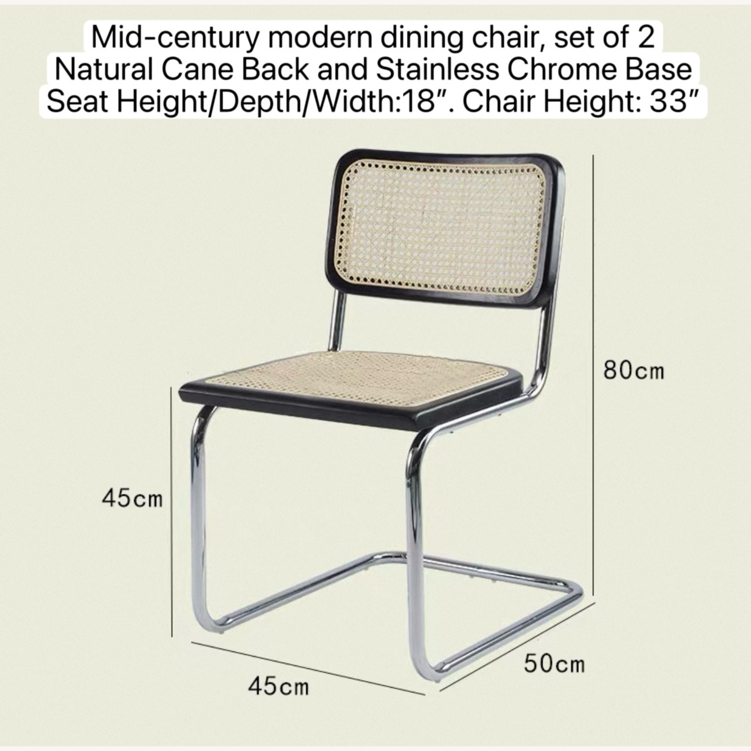 Vintage Wood Rattan Dining Chair - image-1