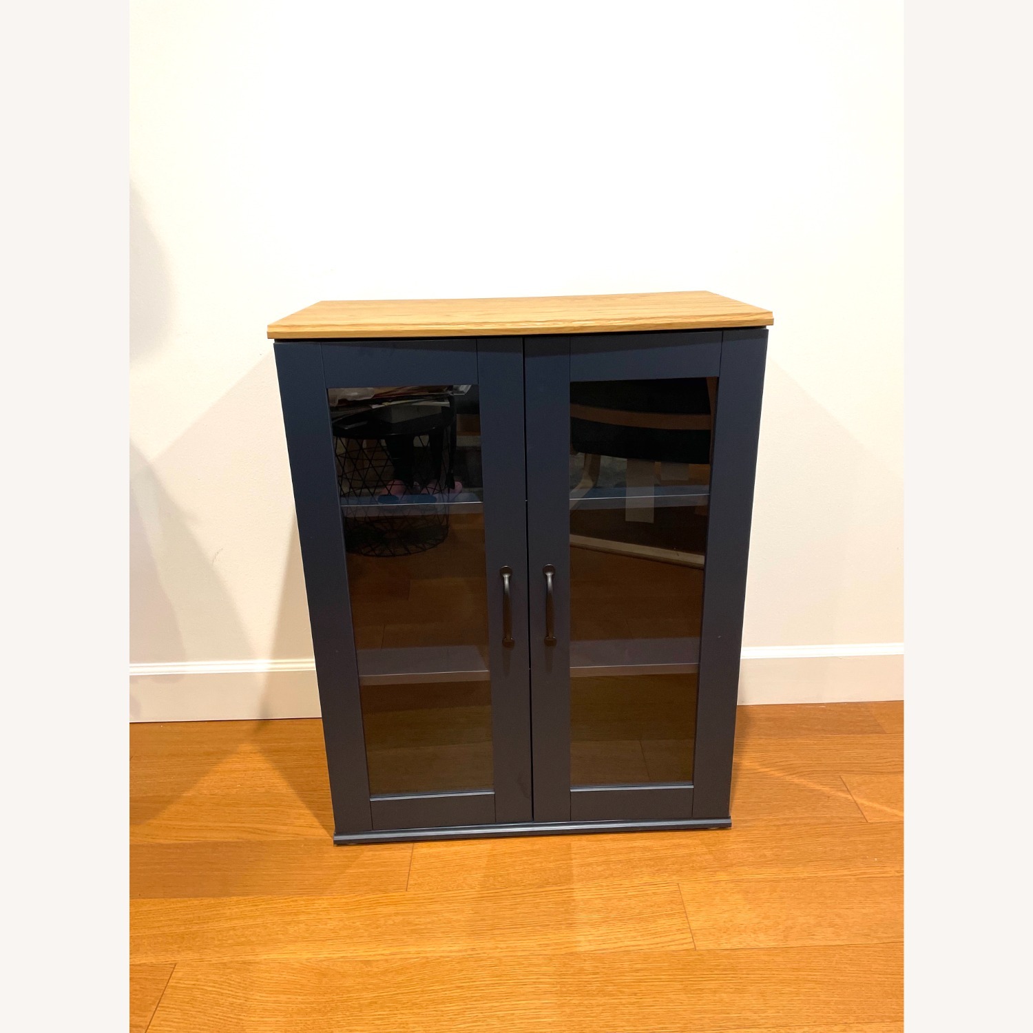 IKEA SKRUVBY Cabinet With Glass Doors - image-1