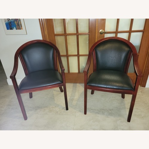 Used Black Faux Leather Accent Chairs for sale on AptDeco