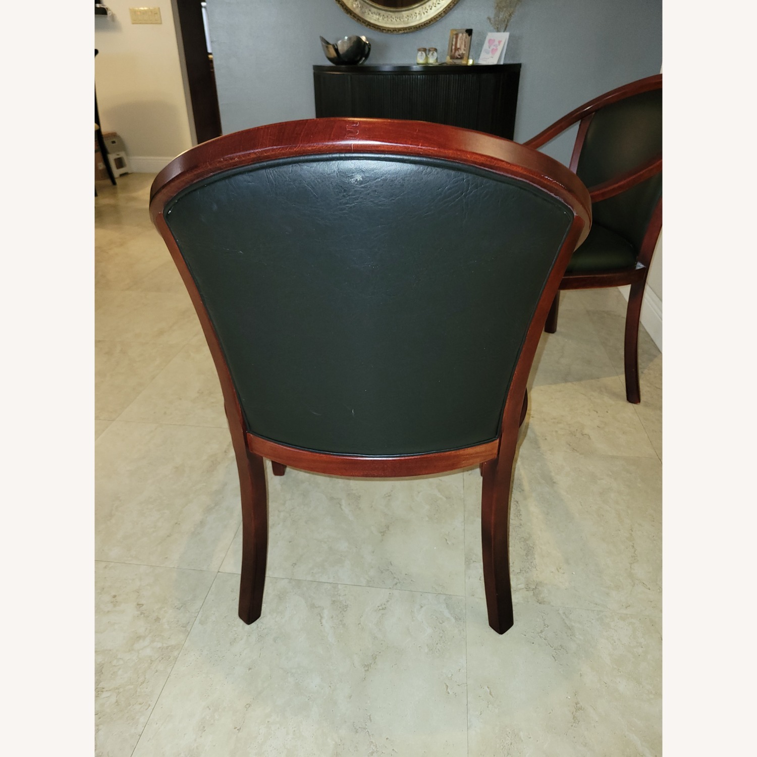 Black Faux Leather Accent Chairs - image-2