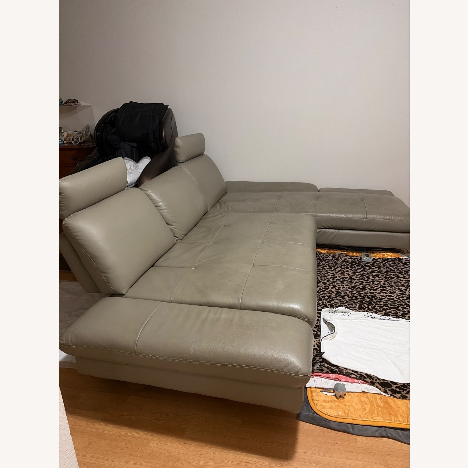 Natural Leather 2 Piece Sectional - image-3