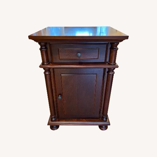 Used Dark Brown Wood Side Table / Nightstand for sale on AptDeco