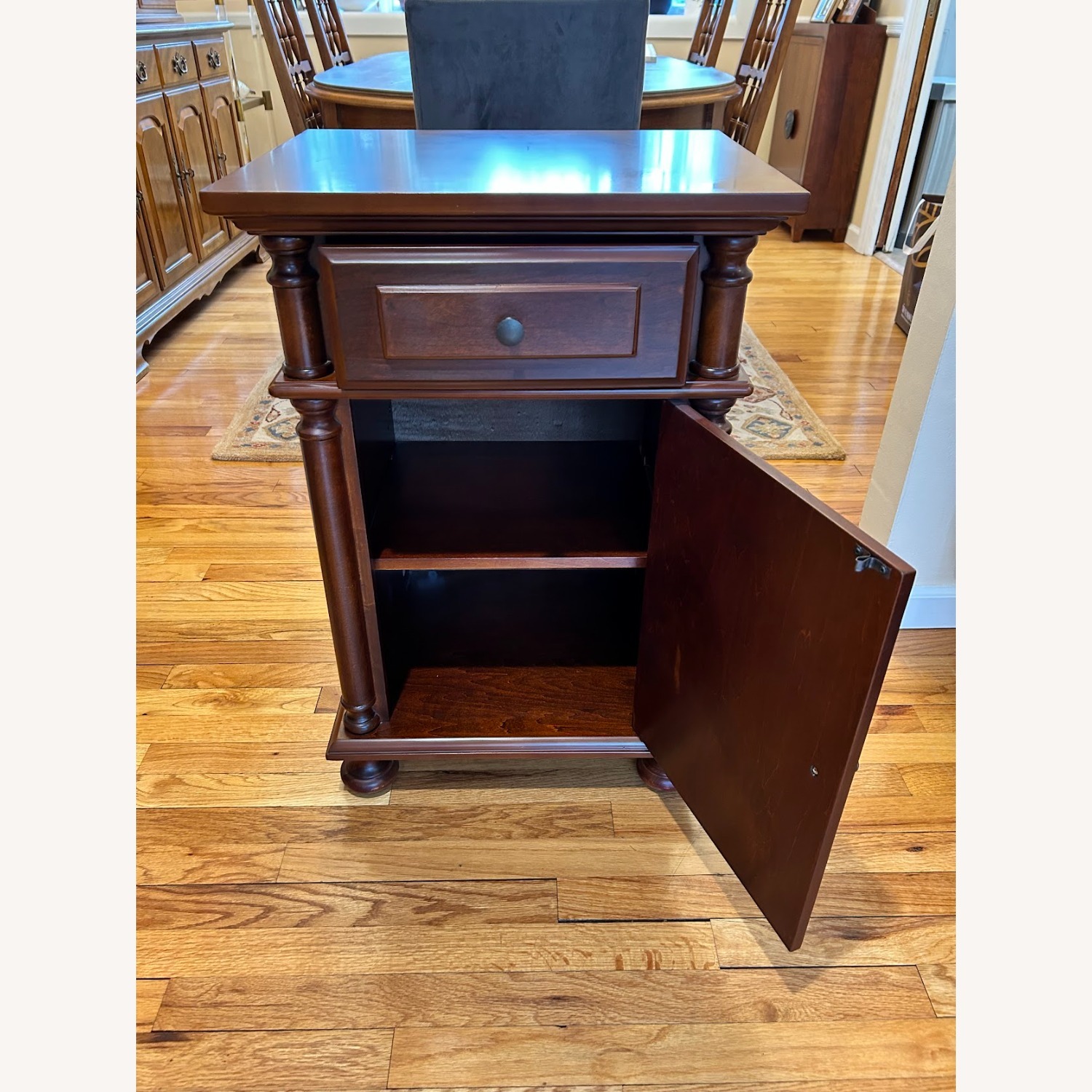 Dark Brown Wood Side Table / Nightstand - image-1