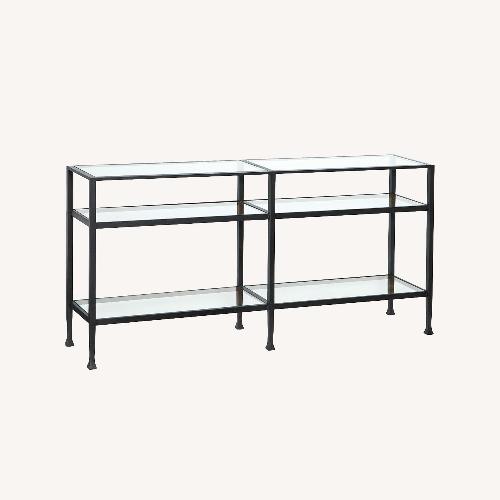 Used Pottery Barn Tanner Glass Console Table for sale on AptDeco