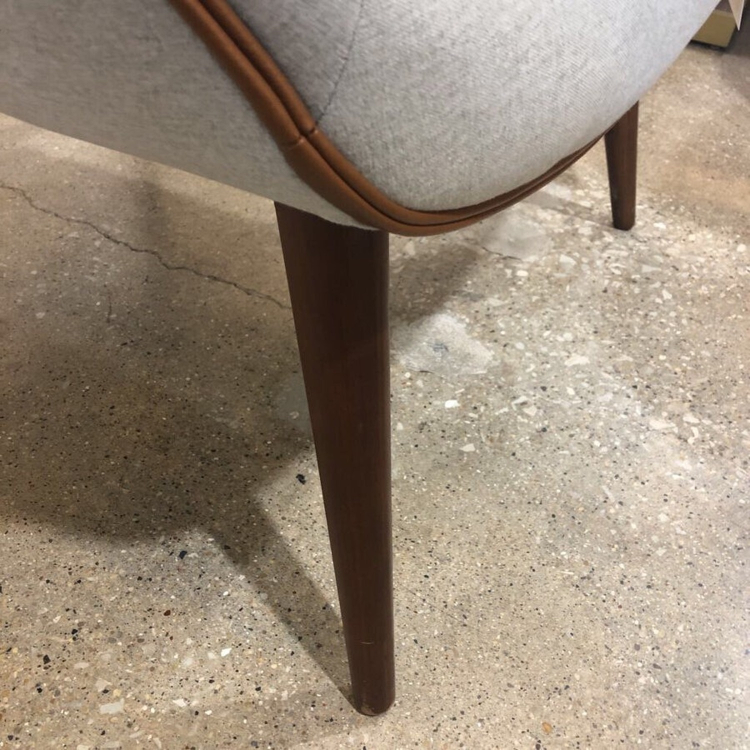 MCM Style Leather Trimmed Reese Accent Chair - image-5