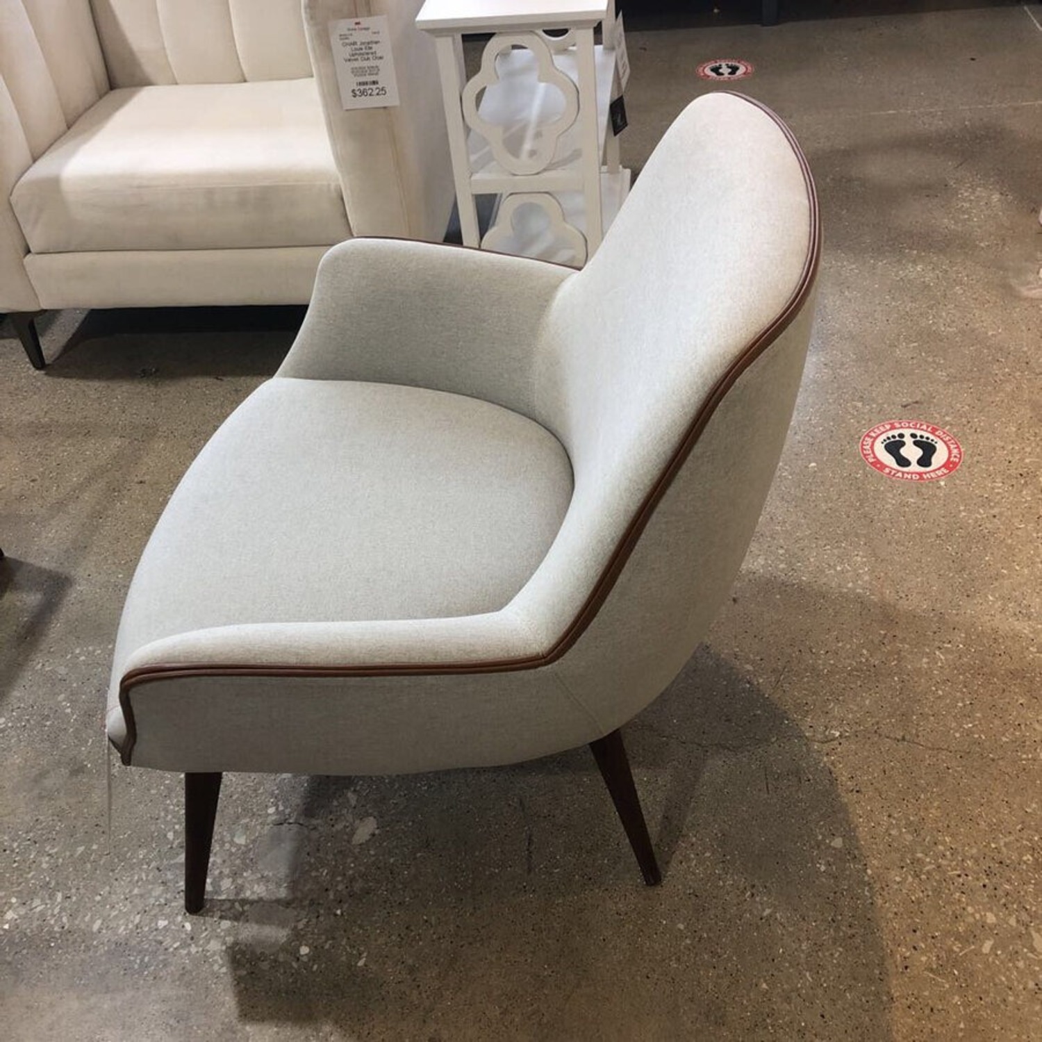 MCM Style Leather Trimmed Reese Accent Chair - image-1