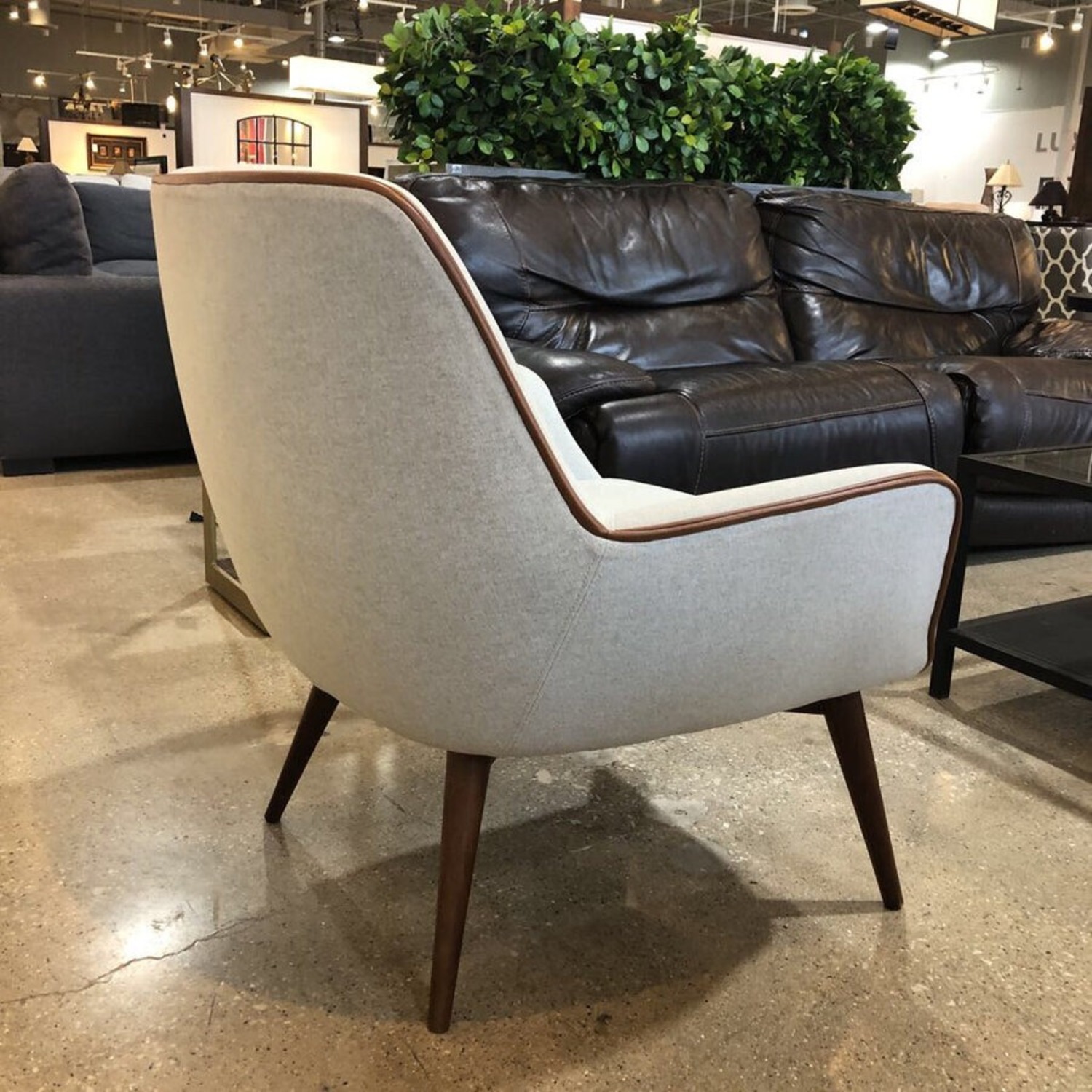 MCM Style Leather Trimmed Reese Accent Chair - image-3