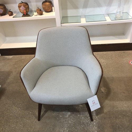 Used MCM Style Leather Trimmed Reese Accent Chair for sale on AptDeco