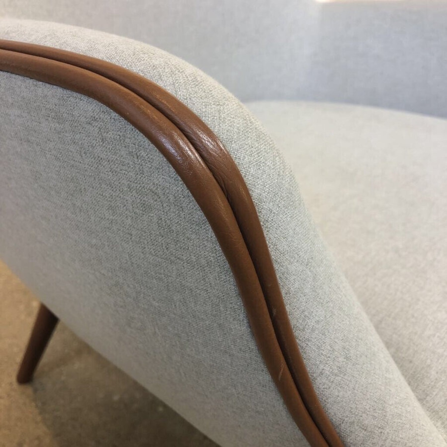 MCM Style Leather Trimmed Reese Accent Chair - image-6