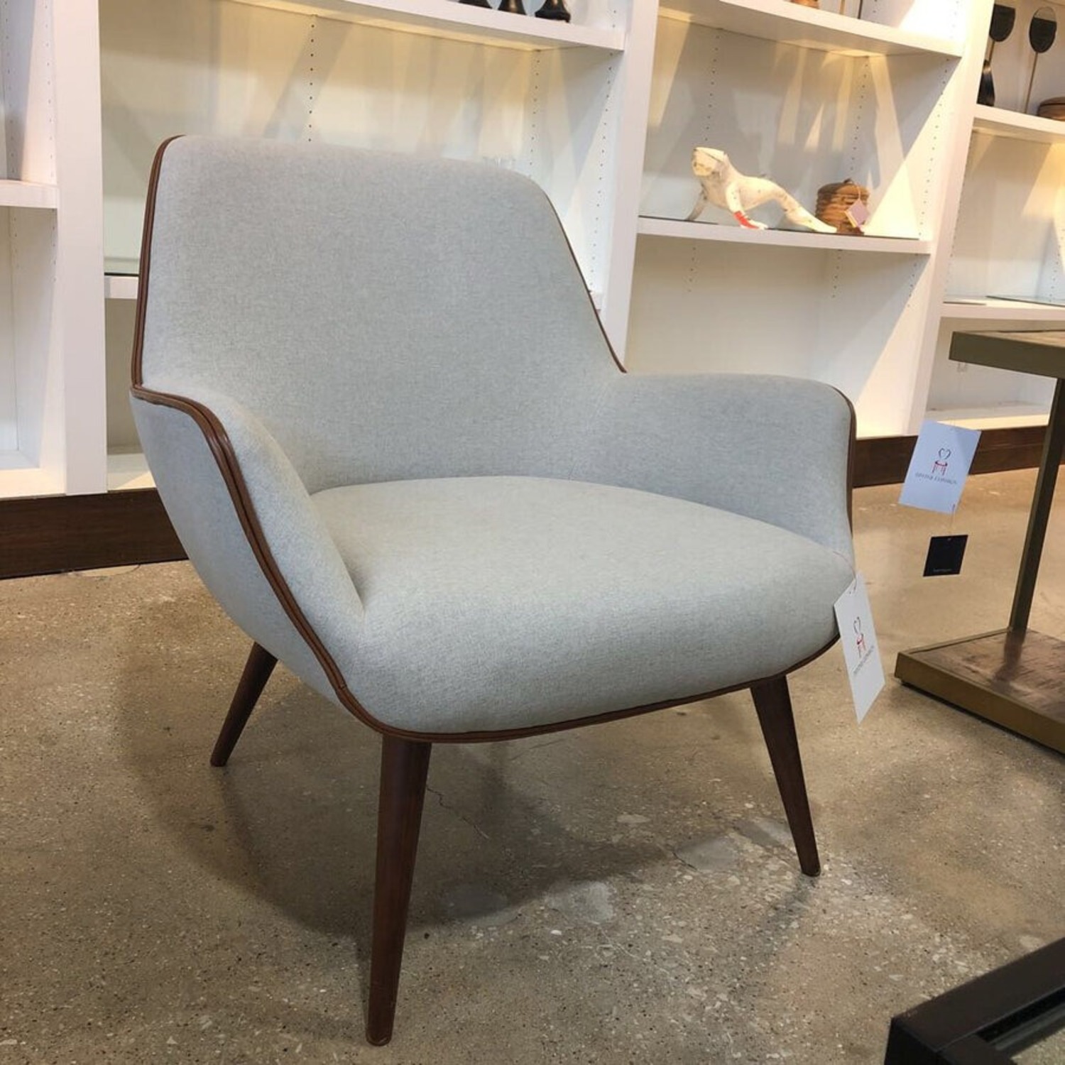 MCM Style Leather Trimmed Reese Accent Chair - image-4