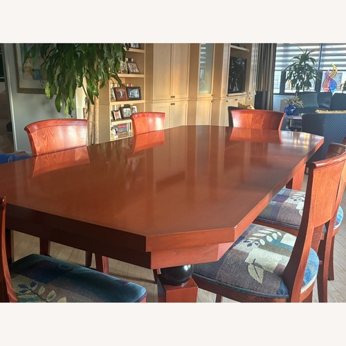 Used Taylor Made Custom Extendable Dining Table Set with 8 Chairs for sale on AptDeco