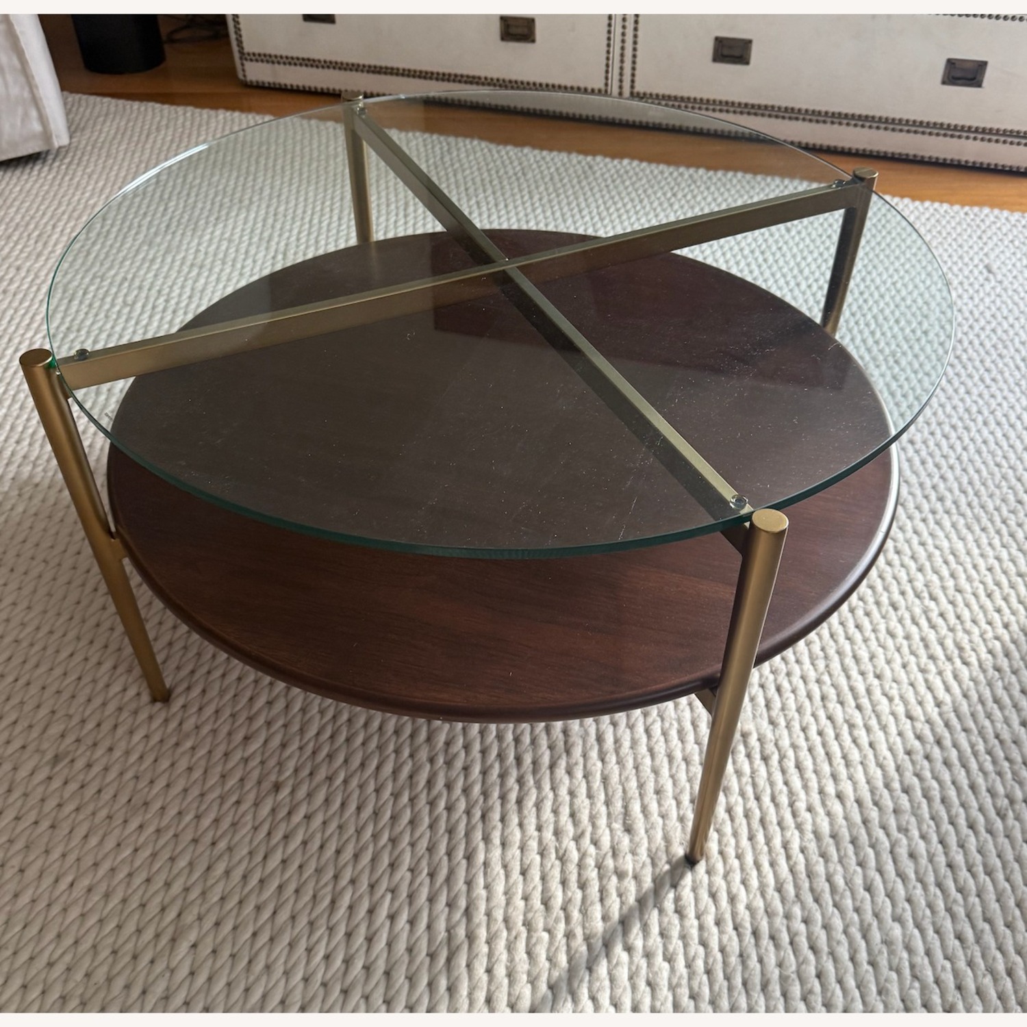 West Elm Mid-Century Art Display Round Coffee Table 34" - image-1
