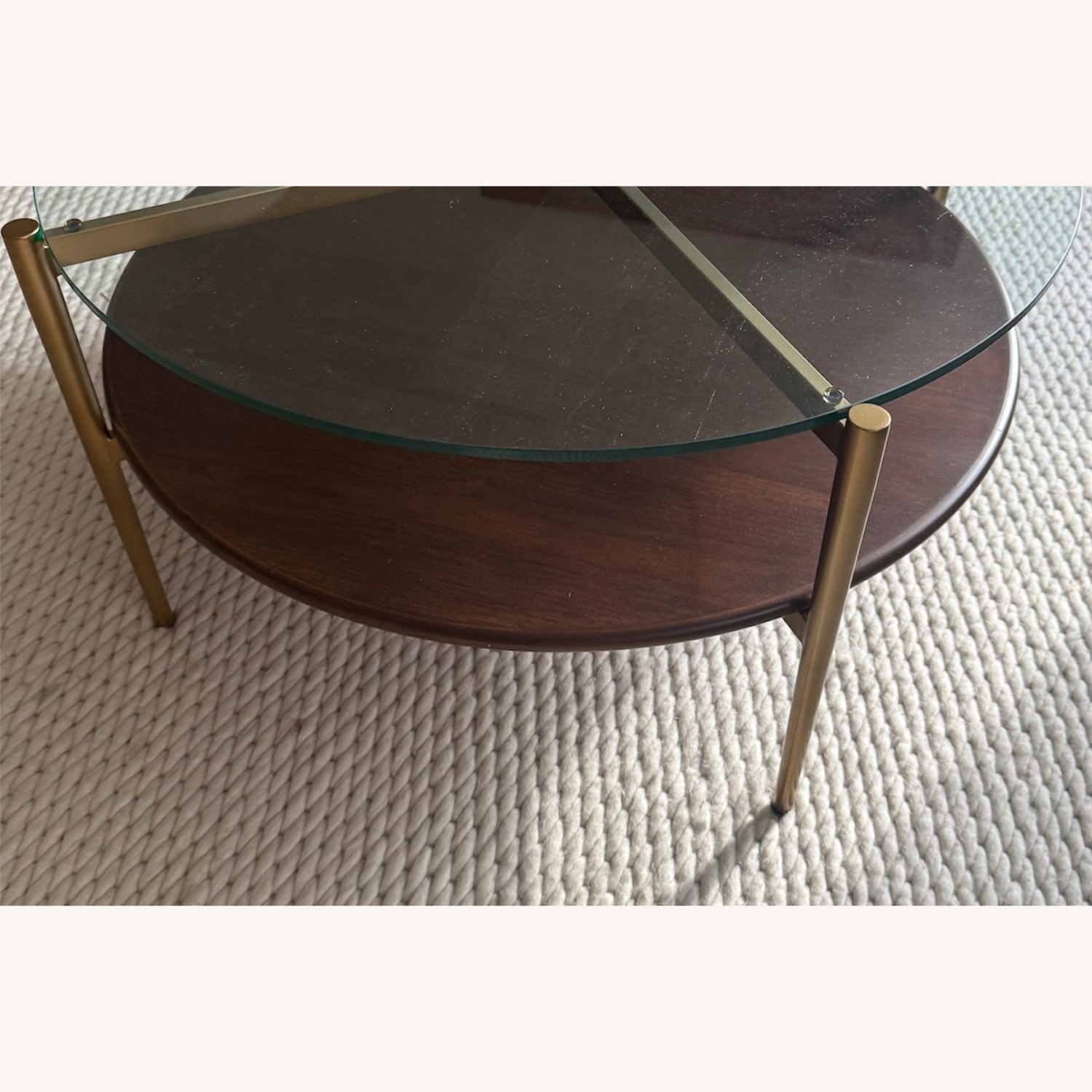 West Elm Mid-Century Art Display Round Coffee Table 34" - image-3