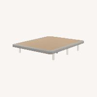 Custom Made Suede Bed Base with Wooden Legs