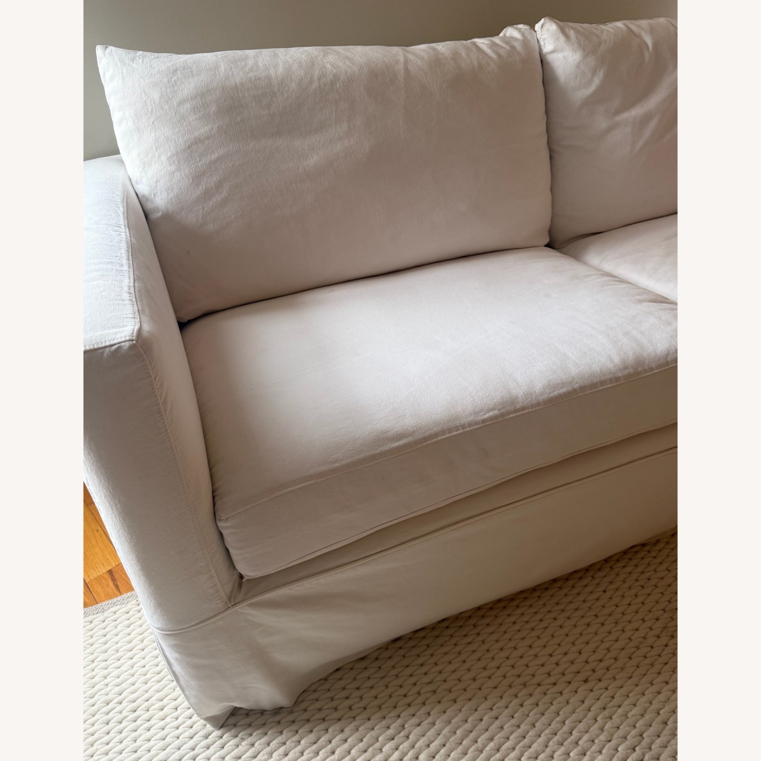 Crate & Barrel White Fabric 2 Seater Sofa - image-6