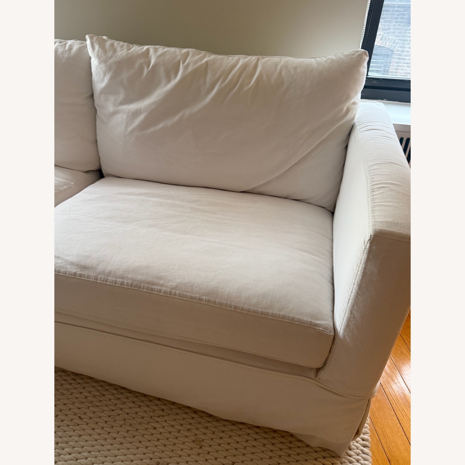 Crate & Barrel White Fabric 2 Seater Sofa - image-7