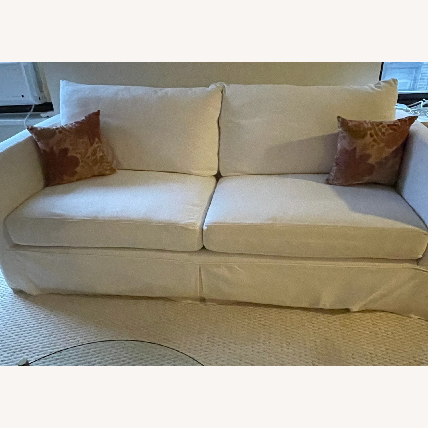 Crate & Barrel White Fabric 2 Seater Sofa - image-3