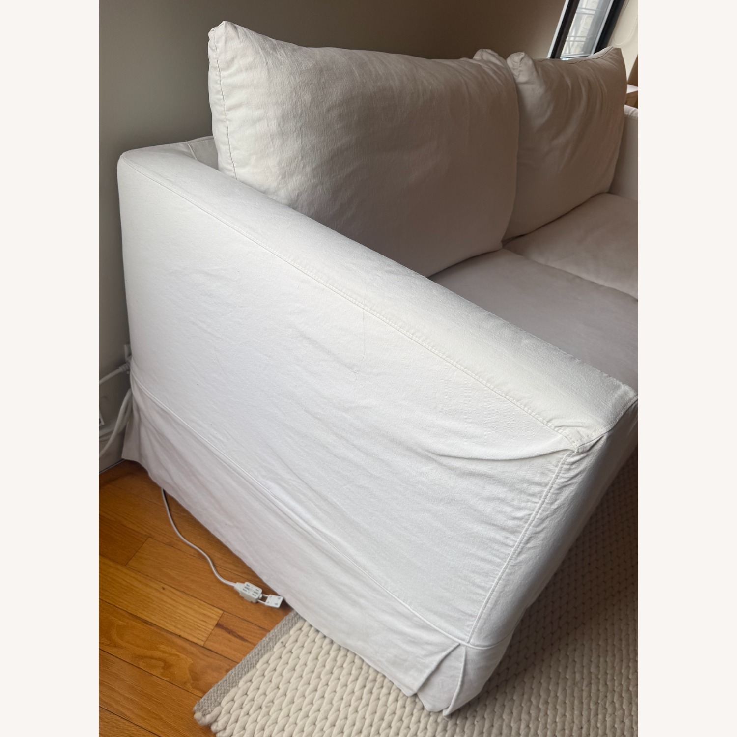 Crate & Barrel White Fabric 2 Seater Sofa - image-5