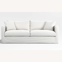 Crate & Barrel White Fabric 2 Seater Sofa