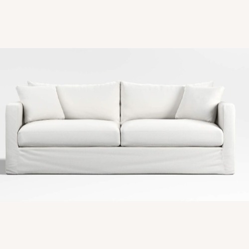 Used Crate & Barrel White Fabric 2 Seater Sofa for sale on AptDeco