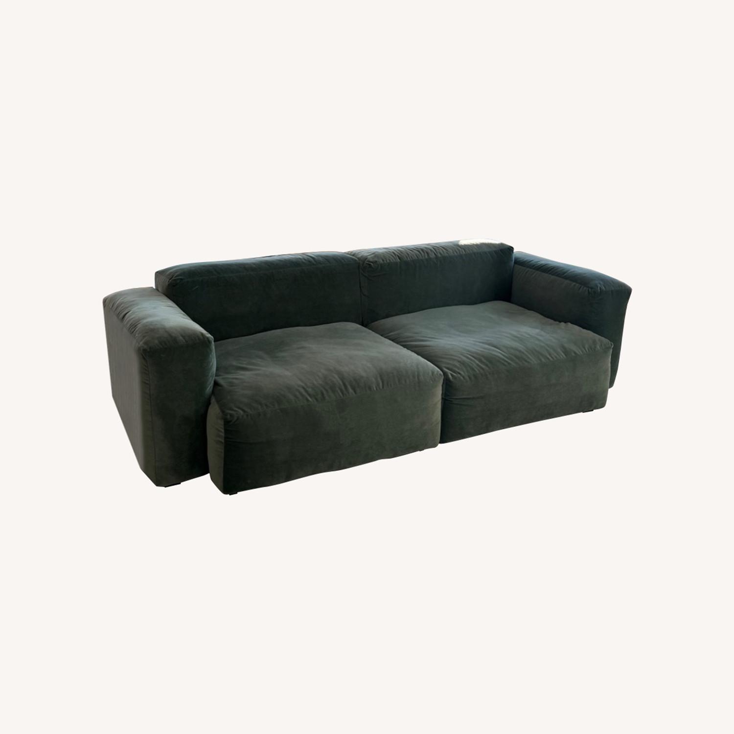 Hay Mags Green Velvet 2 Seater Sofa - image-0