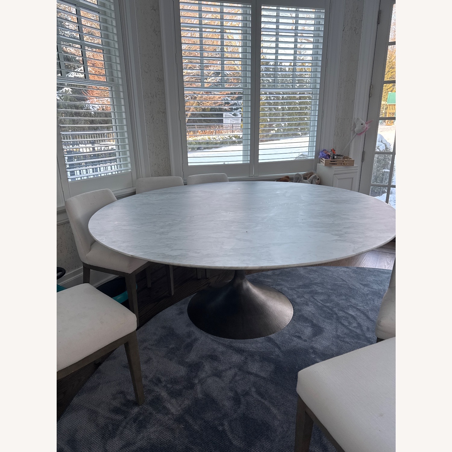 Restoration Hardware Aero Stone Dining Table - image-1