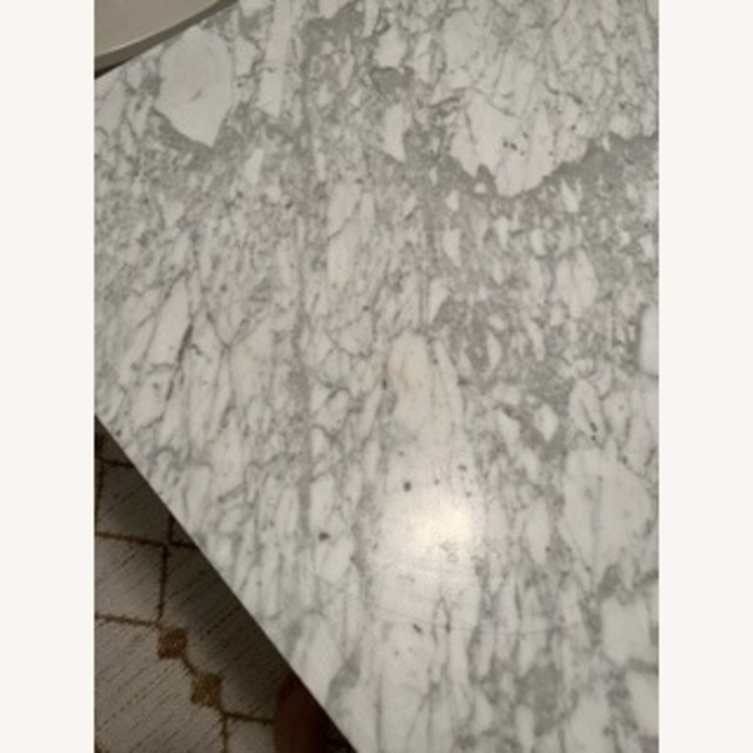 Pottery Barn Tanner Fixed Dining Table Nickel Marble - image-4