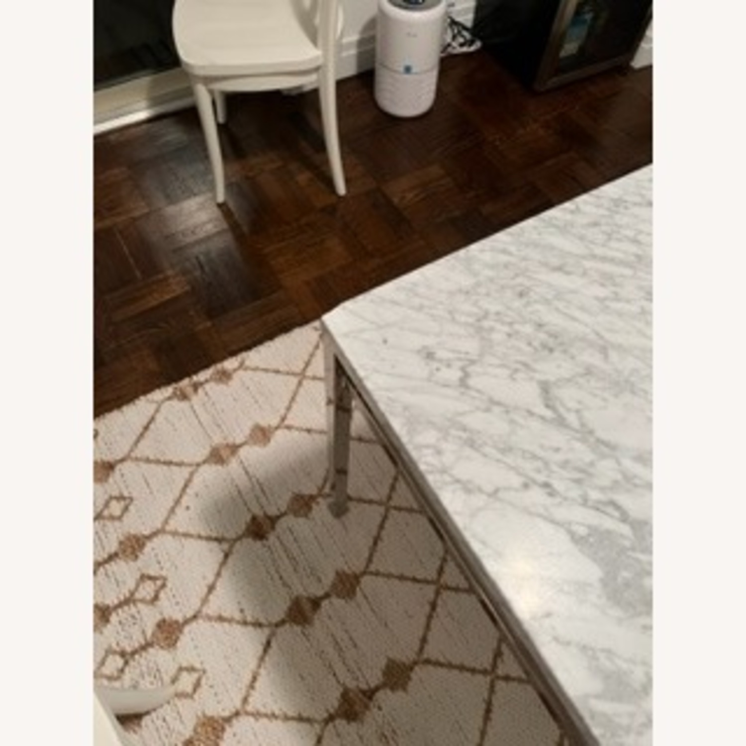 Pottery Barn Tanner Fixed Dining Table Nickel Marble - image-5