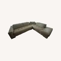 Gamma Inc. Light Gray Leather 2 Piece Sectional