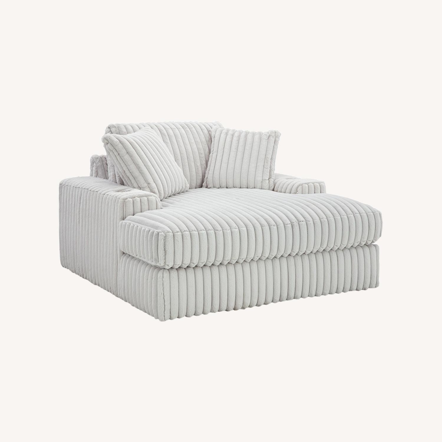Ashley Furniture Stupendous Light Gray Chaise Lounge - image-0