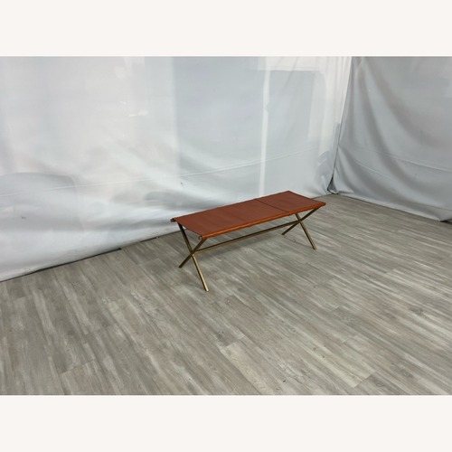Used CB2 Leather Director's Bench for sale on AptDeco