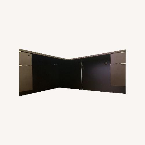 Used Dark Brown Wooden Desk for sale on AptDeco