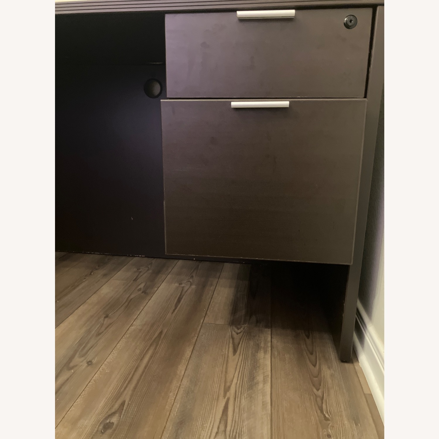 Dark Brown Wooden Desk - image-2