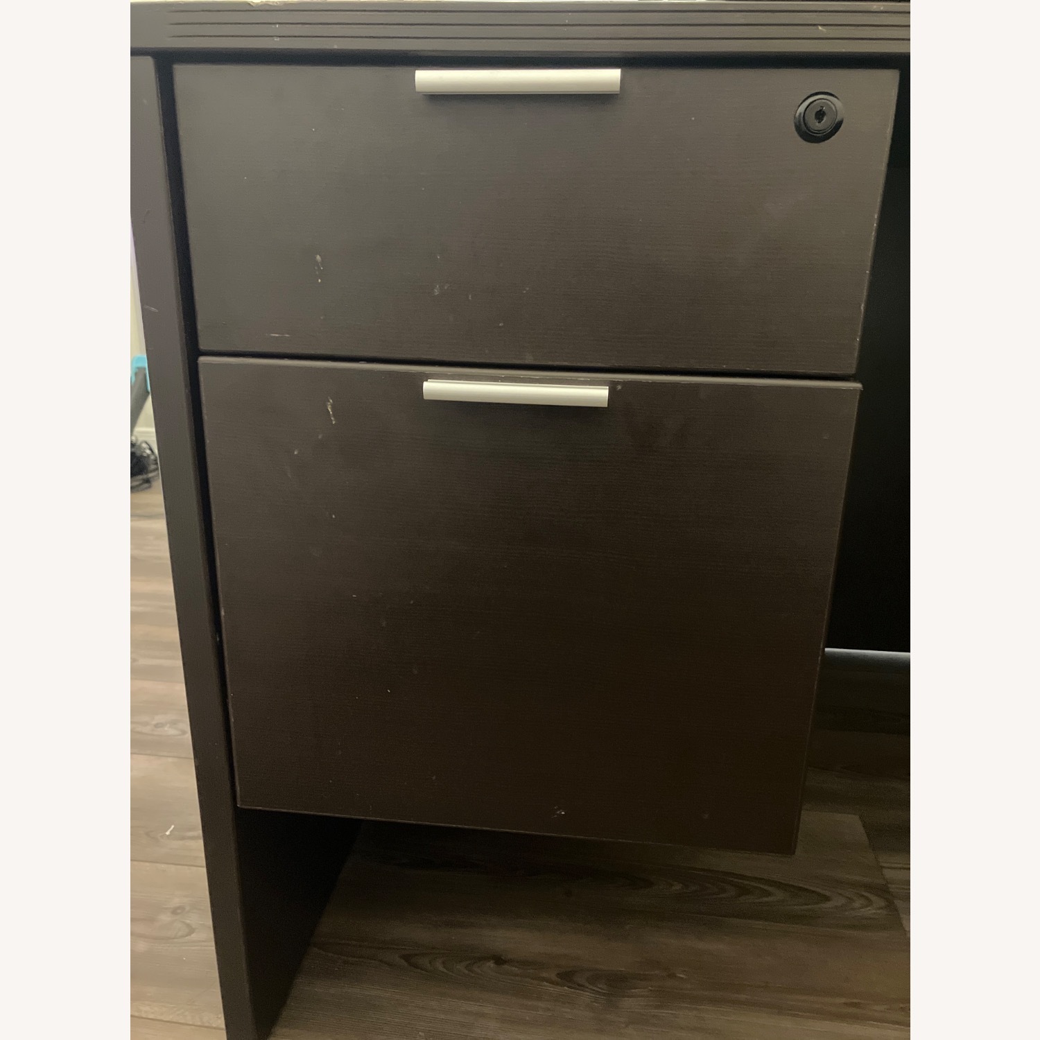 Dark Brown Wooden Desk - image-1