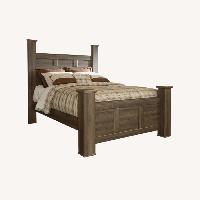 Ashley Juararo Queen Bed Frame - Dark Wood